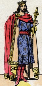 Karolingische dynastie: Portret van Karel III de Eenvoudige, koning van de Franken. Epinal afbeelding.