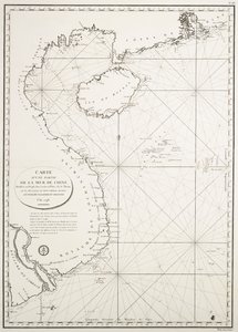 Kaart van een deel van de Zuid-Chinese Zee opgesteld bij het Depot van Kaarten en Plannen van de Marine, op de waarnemingen van Vice-Admiral Rosili, en gepubliceerd in opdracht van de Minister. het jaar 1798. door French School