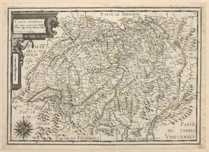 Algemene kaart van de dertien kantons van Zwitserland, Vallay, Ligues, Grise, Maison-Dieu, en Valteline