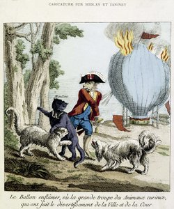 Cartoon over de brand van Miolan en Janinet