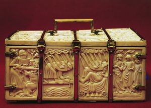 Kistje met scènes uit de romantische literatuur, 1330s