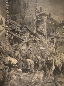 Catastrofe in Biot, illustratie uit Le Petit Journal: Supplement illustre, 1898 door French School