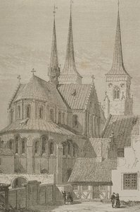 Kathedraal in de jaren 1850, Roskilde, Denemarken, uit Le Tour du Monde, gepubliceerd in Parijs, 1860s door French School