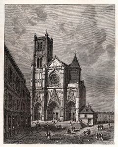 Kathedraal Saint-Etienne de Meaux - Seine-et-Marne - gravure in 