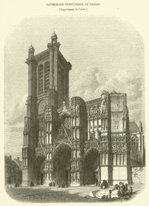 Kathedraal Saint-Pierre van Troyes, Departement Aube (gravure) door French School