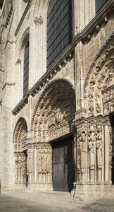 Kathedraal van Chartres, koninklijke portaal westgevel door French School