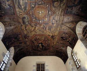 Plafond van het voormalige Dominicanenklooster (ziekenhuis) (1664). 17e-eeuwse schildering. Dinan door French School