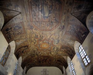 Plafond van het voormalige Dominicanenklooster (ziekenhuis) (1664). 17e-eeuwse schildering. Dinan, Côtes-d