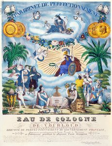 Certificaat voor een Eau de Cologne gemaakt door J.F. Vourloud, c.1825 door French School