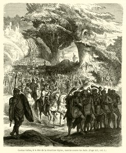 Cestius Gallus, aan het hoofd van het twaalfde legioen, marcheert tegen de Joden (gravure)