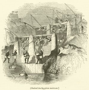 Shadoef van moderne Egyptenaren (gravure) door French School