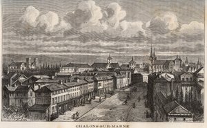 Champagne-Ardenne (Champagne Ardenne), Marne (51), Chalons sur Marne (Chalons-sur-Marne) (huidig Chalons en Champagne, Chalons-en-Champagne) - gravure in "France illustree: geografie, geschiedenis, statistische administratie" door V.A. Malt-Brown. 1884