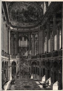 Kapel van het Paleis van Versailles - gravure in 