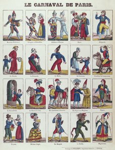 Personages van het Parijse carnaval, ca.1840 door French School