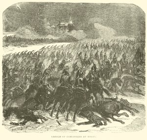 Aanval van de Cuirassiers bij Eylau (gravure) door French School