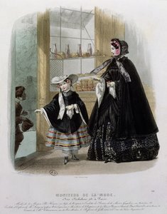 Liefdadigheid in een banketbakkerij, illustratie uit Moniteur de la Mode, 1852 door French School