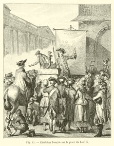 Franse charlatan op het plein van het Louvre door French School