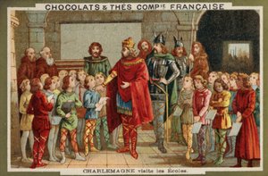 Karel de Grote bezoekt een school