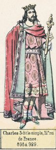 Karel III de Eenvoudige, 31e koning van Frankrijk, 898 tot 929