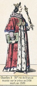 Karel V, 52e koning van Frankrijk, besteeg de troon in 1364, stierf in 1380 door French School