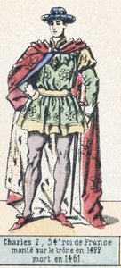 Karel VII, 54e koning van Frankrijk, besteeg de troon in 1422, stierf in 1461 door French School