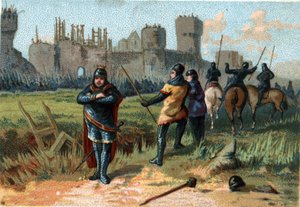 Karel III de Dikke (839-888) keizer van het Westen (881 - 887) en regent van Frankrijk (884 - 887) kampeerde onder de muren van Parijs zonder te durven vechten tegen de Noormannen, en verkoos hun terugtrekking af te kopen met geld door French School
