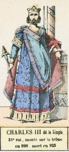 Charles III de Eenvoudige, 31e koning, op de troon van 898, overleden in 923