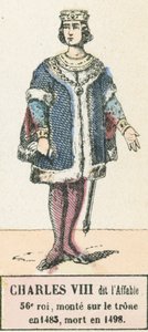 Karel VIII, 56e koning, besteeg de troon in 1483, stierf in 1498
