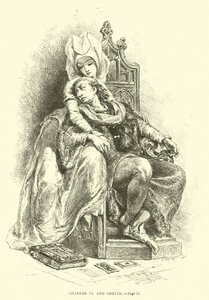 Karel VI en Odette door French School