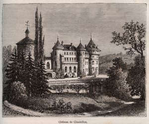 Chateau de Chastellux - Chastellux sur cure, Bourgondië - gravure in 