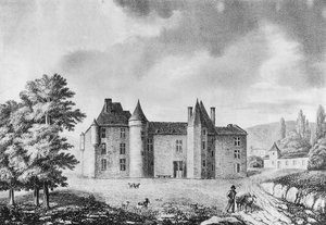 Chateau de Montaigne, Dordogne (gravure) door French School