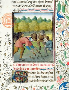 Het controleren van de sporen van een hert, uit het Livre de la Chasse door Gaston Phebus de Foix (1331-91) door French School