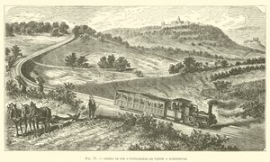 Tandradspoorweg van Wenen naar Kahlenberg (gravure) door French School