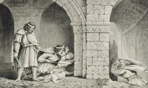 Childebert I (c.498-588) bij de moord op de erfgenamen van zijn broers, uit 