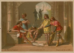 Childebert I, koning van Frankrijk (c 496-558) door French School