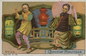 China, handelskaart voor Chocolat Meurisse door French School