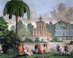 Chinoiserie - behang in het hotel de Plouer in Saint Malo door French School