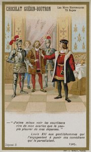 Chocolat Guerin-Boutron handelskaart, Historische Woorden serie door French School