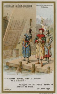 Chocolat Guerin-Boutron handelskaart, Historische Woorden serie door French School