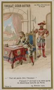 Chocolat Guerin-Boutron handelskaart, Historische Woorden serie door French School