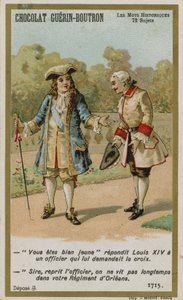 Chocolat Guerin-Boutron handelskaart, Historische Woorden serie door French School