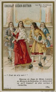 Chocolat Guerin-Boutron handelskaart, Historische Woorden serie door French School