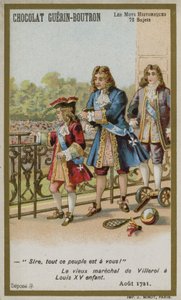 Chocolat Guerin-Boutron handelskaart, Historische Woorden serie door French School