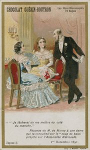 Chocolat Guerin-Boutron handelskaart, Historische Woorden serie door French School