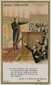 Chocolat Guerin-Boutron handelskaart, Historische Woorden serie door French School