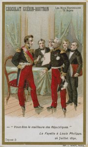 Chocolat Guerin-Boutron handelskaart, Historische Woorden serie door French School