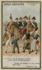Chocolat Guerin-Boutron handelskaart, Historische Woorden serie door French School