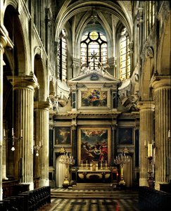 Kerk van Saint Nicolas des Champs in Parijs door French School