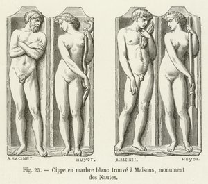 Marmeren cippus gevonden in Maisons, Nautes-monument