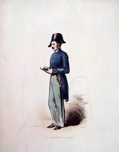 Stadssergeant uniform van een lid van de politie onder de Monarchie van Juli (1830-1848) 19e eeuw door French School